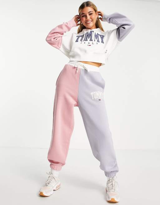 Tommy Jeans - Joggingbroek met kleurvlakken en logo in collegestijl in multi, deel van co-ord set