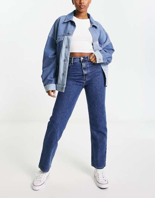 Tommy Jeans julie ultra high rise straight leg jeans in mid wash