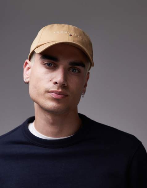 Tommy Jeans – Kappe in Hellbraun mit linearem Logo - view 1