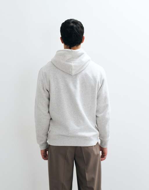 Tommy Jeans – Kapuzenpullover in Hellgrau mit Logo-Aufnäher, 3 von 5