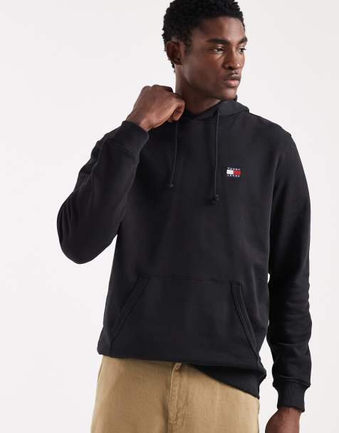 Tommy Jeans – Kapuzenpullover in Schwarz mit Logo-Aufnäher - view 1