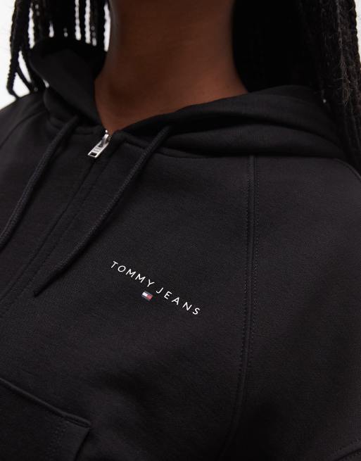 Tommy Jeans – Kastige Kapuzenjacke in Schwarz mit Reißverschluss, 4 von 4