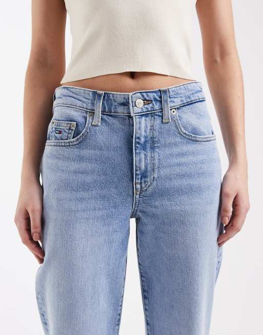 Tommy Jeans - Kira - Jean droit slim à taille mi-haute - Bleu clair délavé, 5 de 5