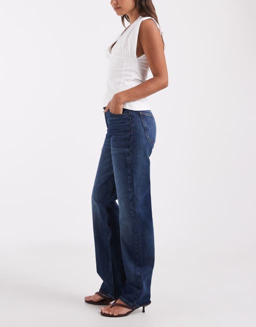 Tommy Jeans Kira mid rise straight fit jeans in dark wash, 3 of 5