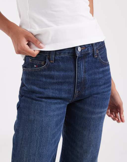 Tommy Jeans Kira mid rise straight fit jeans in dark wash, 4 of 5