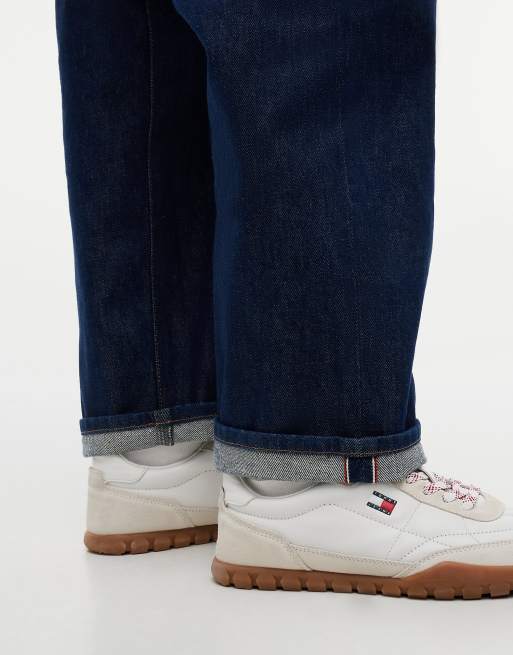 Tommy Jeans Kira Selvedge Straight-Jeans mit mittelhohem Bund in dunklem Denim, 6 von 7