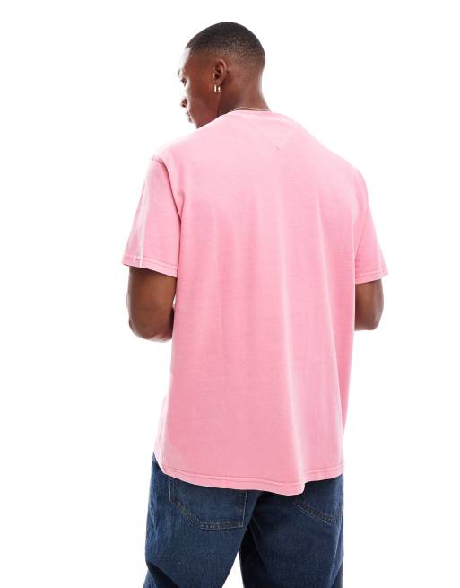 Tommy Jeans - Klar pink T-shirt i afslappet pasform med badge, 2 af 4