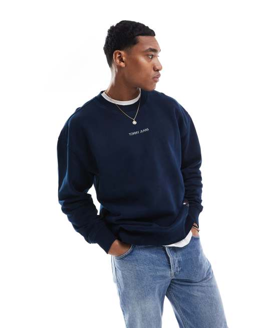 Tommy Jeans - Klassiek sweatshirt met logo in donkerblauw