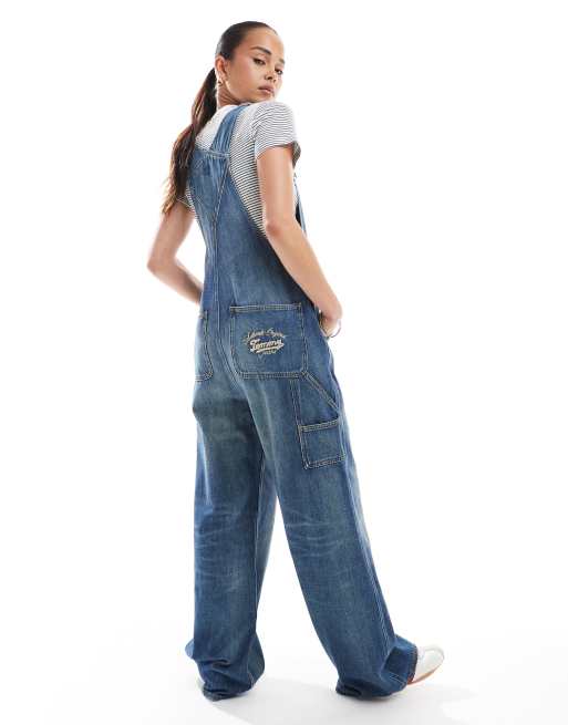 Tommy Jeans - Klassieke tuinbroek in middenblauw, 3 van 4