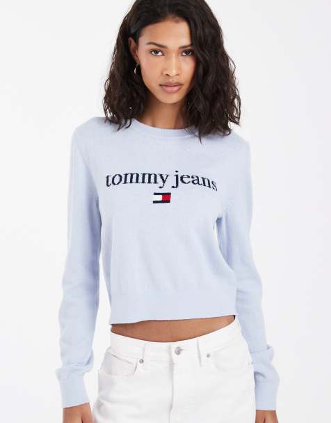 Tommy Jeans klassisk logotröja i ljusblått - view 1