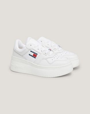 Tommy Jeans retro basket flatform chunky trainer in White - ASOS Price Checker