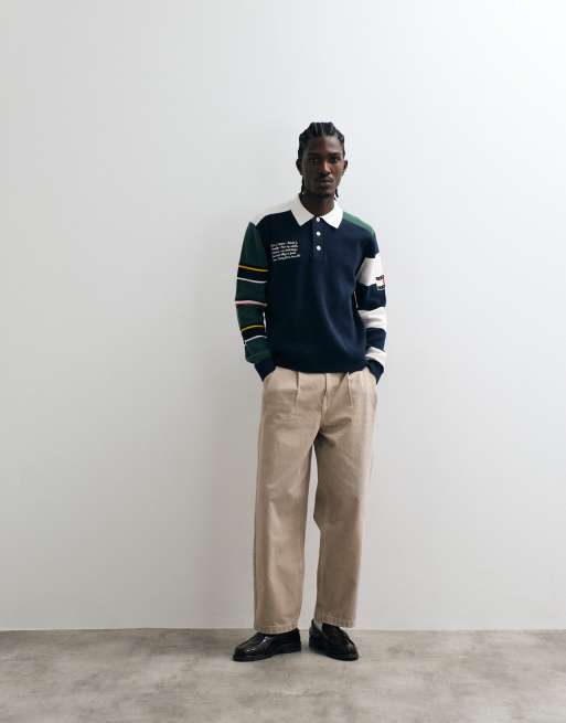 Tommy Jeans knitted rugby shirt in navy, 3 of 5