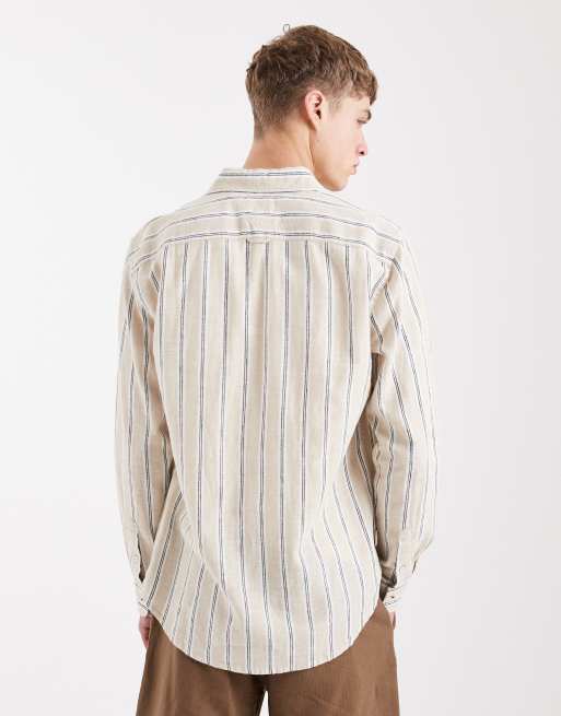 Tommy Jeans – Koszula z mieszanki lnu w brązowe paski, 3 z 5