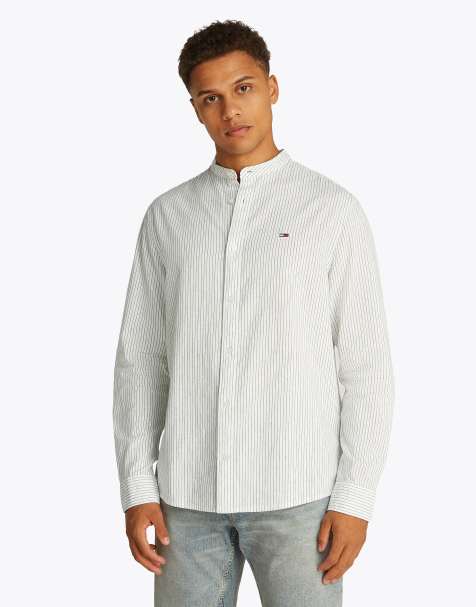 Tommy Jeans linen blend striped shirt in ecru