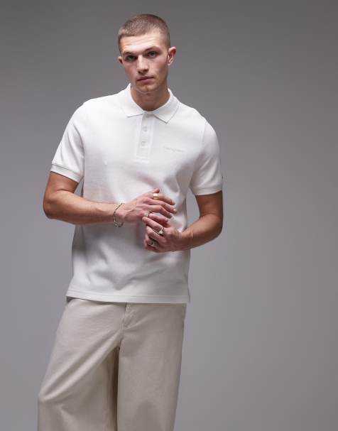 Tommy Jeans – Koszulka polo o waflowej fakturze w kolorze złamanej bieli z logo - view 1