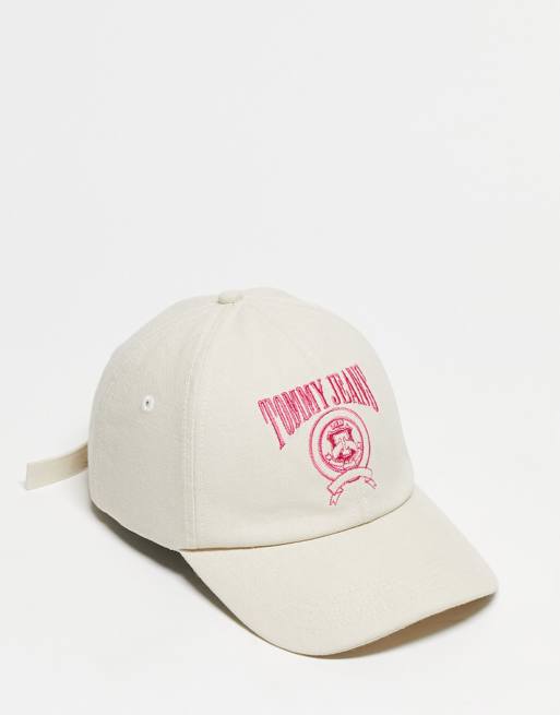 Tommy Jeans – Krämvit keps med logga i canvas