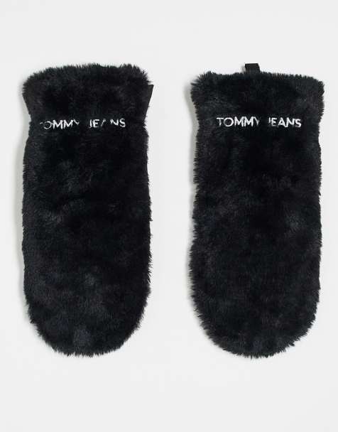 Tommy Jeans – Kunstpelz-Fäustlinge in Schwarz - view 1