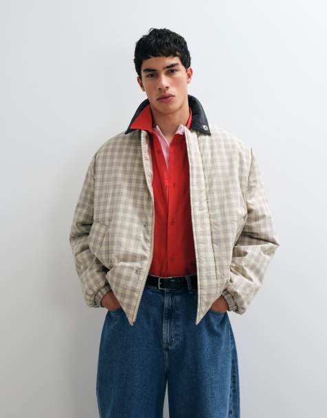 Tommy Jeans kurtka Harrington w beżową kratę - view 1
