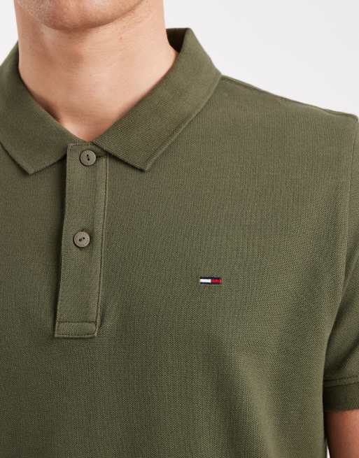 Tommy Jeans – Kurzärmeliges Slim-Fit-Polohemd in Dunkelgrün mit Knopfleiste , 5 von 5