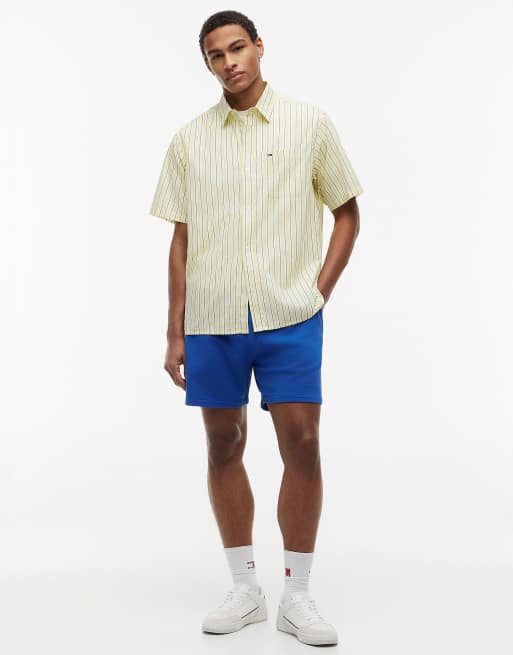 Tommy Jeans – Kurzärmliges Relaxed-Fit-Hemd mit Streifen in Bunt-Gelb, 2 von 6