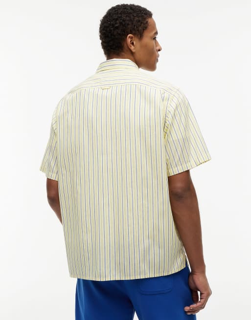 Tommy Jeans – Kurzärmliges Relaxed-Fit-Hemd mit Streifen in Bunt-Gelb, 4 von 6