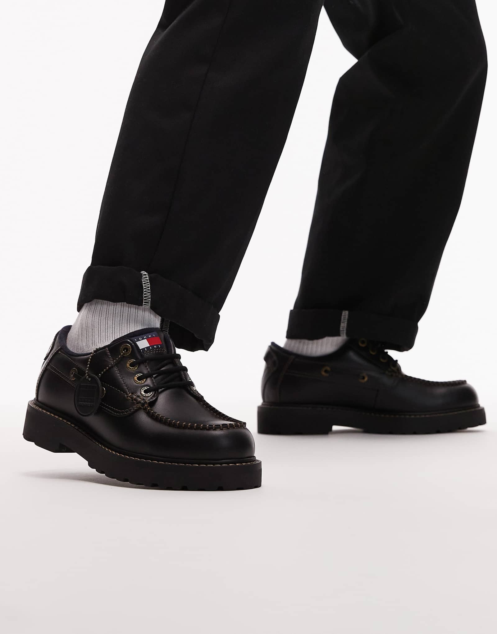 Черные туфли-лодочки Tommy Jeans на шнуровке  