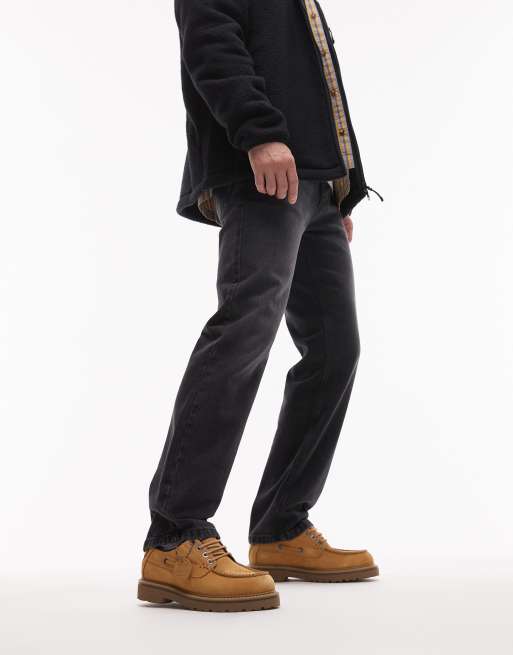 Tommy Jeans lace-up boat shoes in light tan | ASOS