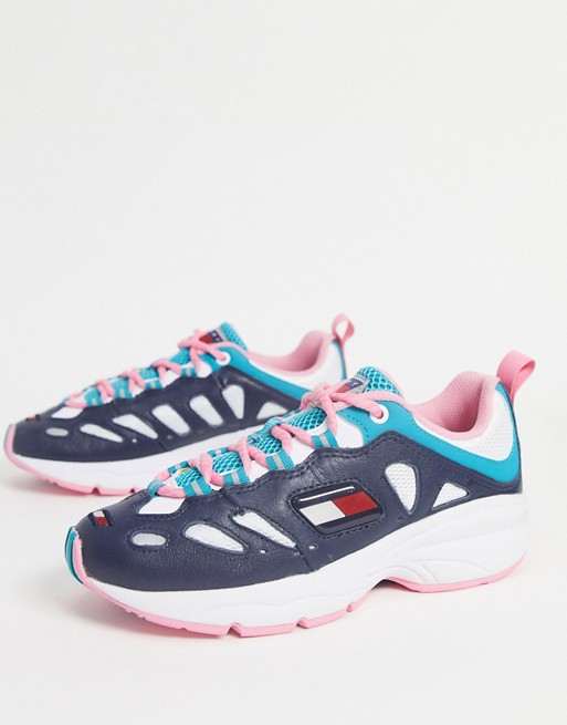 Tommy Jeans lace up trainers in multicolour