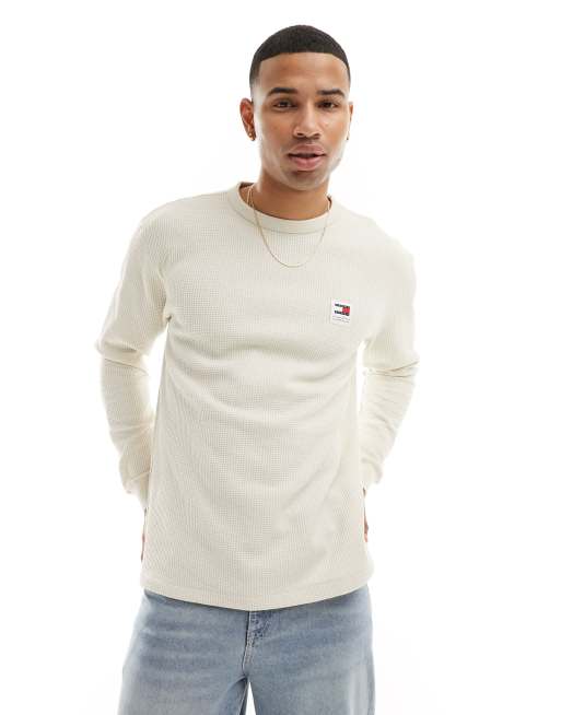 Tommy Jeans – Langärmliges Shirt in Beige