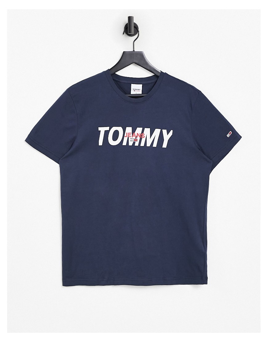 Tommy Jeans layered logo t-shirt in navy