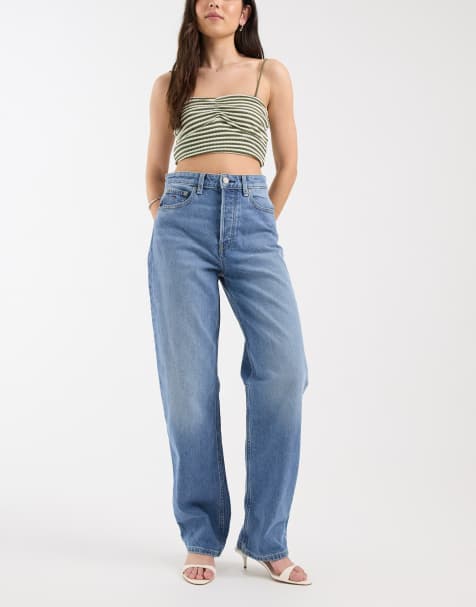 Tommy Jeans – Layla – Blå, smala och raka jeans med hög midja och mellanljus tvätt - view 1