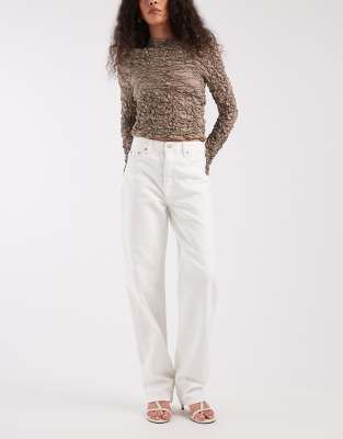 Tommy Jeans Layla High Rise Slim Straight Fit Jeans In White