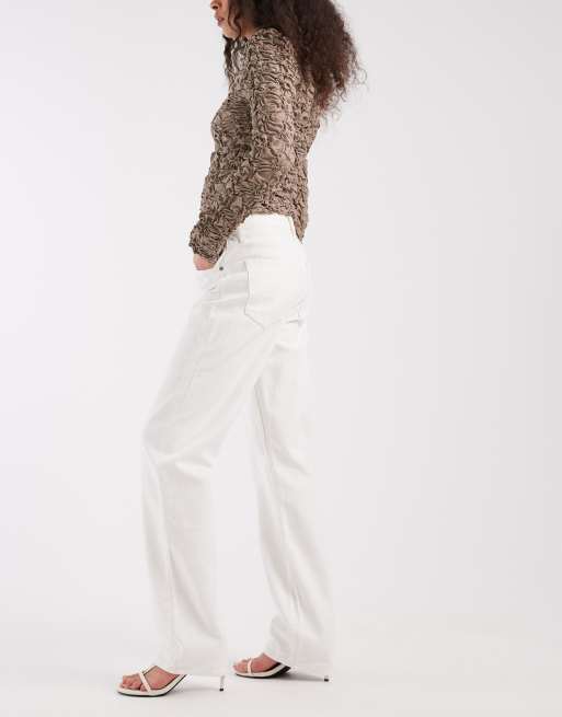 Tommy Jeans Layla high rise slim straight fit jeans in white, 2 of 5