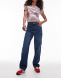 [Tommy Jeans] Tommy Jeans Layla high rise slim straight jeans in dark blue-Navy W26 L32 Denim Dark