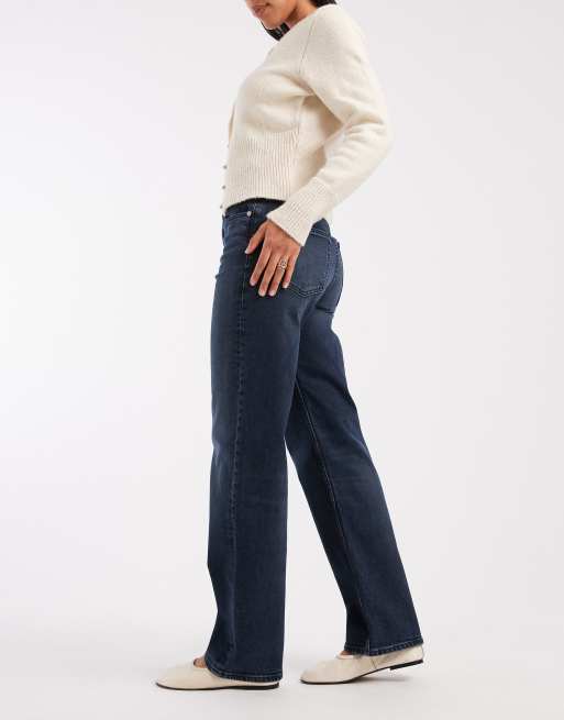 Tommy Jeans Layla high rise slim straight jeans in dark wash blue , 3 of 5