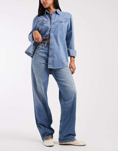 Tommy Jeans Layla high rise slim straight jeans in light wash
