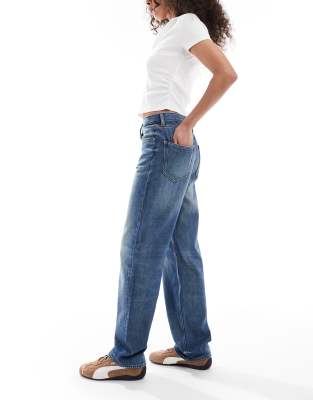 Tommy Jeans Layla High Rise Slim Straight Leg Jeans In Blue