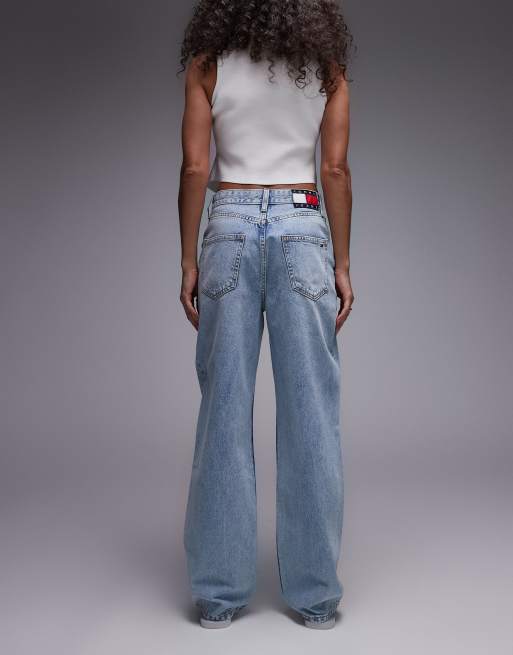 Tommy Jeans Layla high rise slim straight leg jeans in mid wash blue