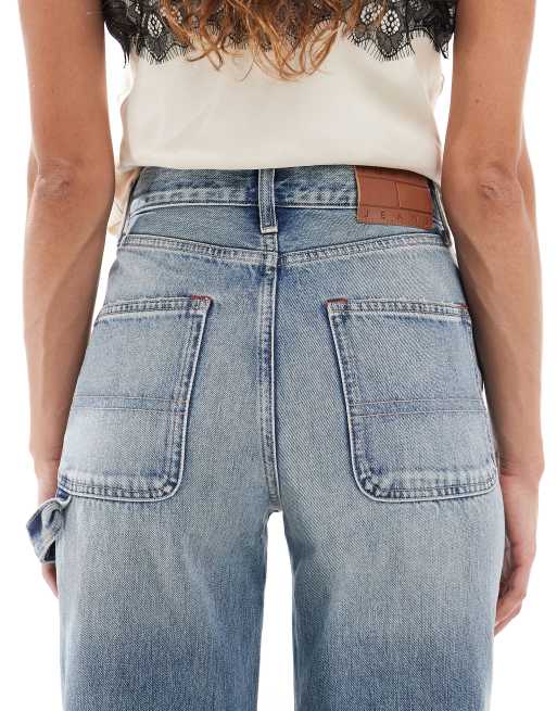 Tommy Jeans Layla high rise slim straight leg jeans in washed blue, 4 of 5