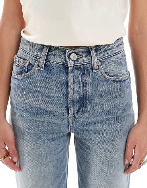 Tommy Jeans Layla high rise slim straight leg jeans in washed blue, 5 of 5