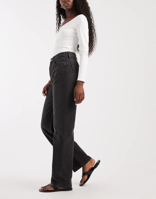 Tommy Jeans Layla high rise straight fit jeans in black, 3 of 5