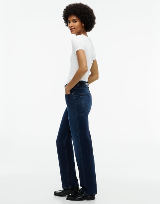 Tommy Jeans Layla High-Rise Straight-Leg-Jeans in Denimblau-Schwarz, 3 von 7
