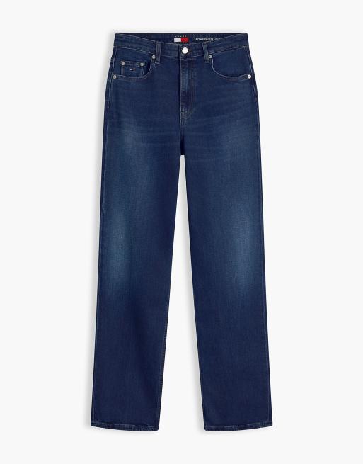 Tommy Jeans Layla High-Rise Straight-Leg-Jeans in Denimblau-Schwarz, 7 von 7