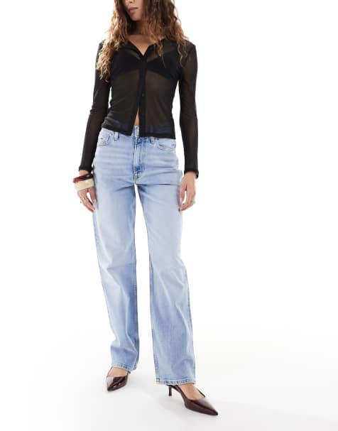 Tommy Jeans Layla slim straight jeans in light wash 