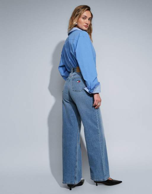 Tommy Jeans - Layla - Jean droit slim à taille haute - Bleu foncé délavé, 5 de 5