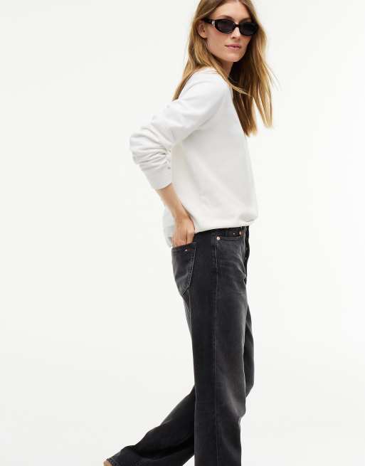 Tommy Jeans Layla jean droit taille haute noir en denim noir, 5 de 7