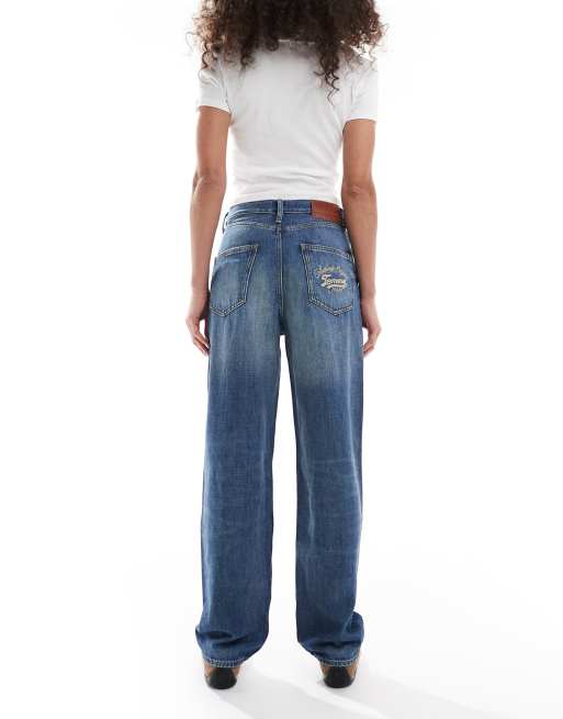 Tommy Jeans - Layla - Jeans dritti slim a vita alta blu lavaggio medio, 3 di 5
