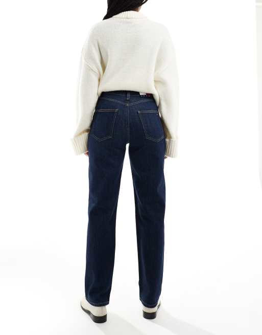 Tommy Jeans – Layla – Schmale Straight Jeans in indigoblauer Waschung mit hohem Bund, 2 von 5