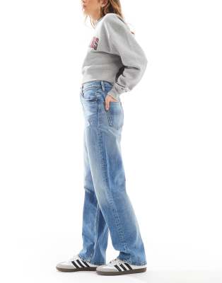 Tommy Jeans Layla Slim Straight Jeans In Blue