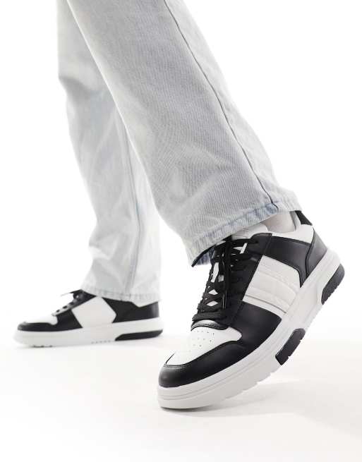 Tommy Jeans leather cupsole sneakers in multi, 4 of 5